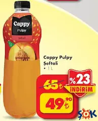 CAPPY PULPY ŞEFTALİ MEYVE SUYU 1 L fiyat ve kampanya bilgisi